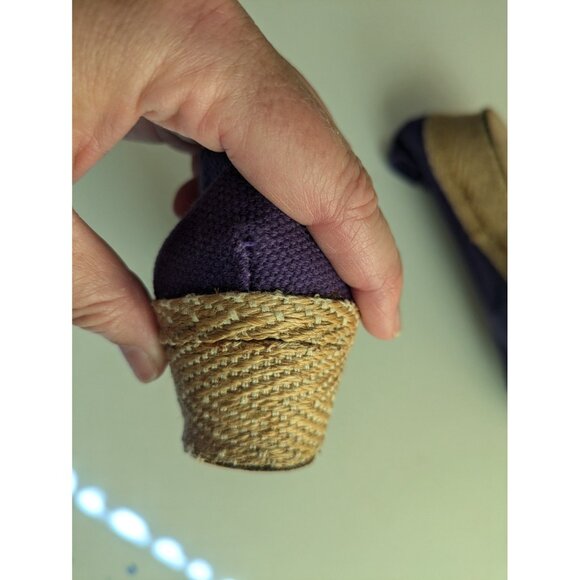 Vintage Andre Assous Purple Espadrilles Women's Sz 6, 6.5 Canvas Rope Heel Spain - Picture 12 of 16